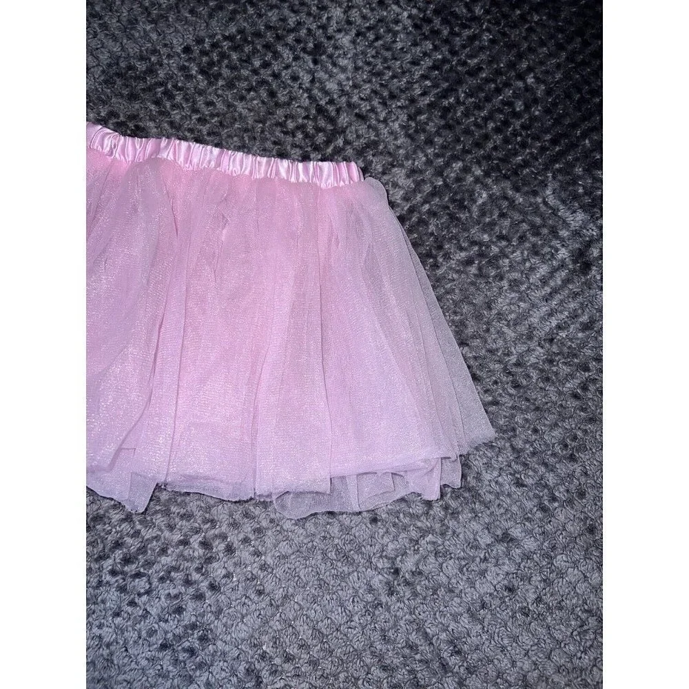 POCHEW Girls Pink Tulle Tutu Skirt Sz M